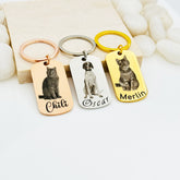 Pet Picture Engraved Keychains • Dog Picture Keychains • Cat Keychains • Animal Picture Engrave • Gift For Cat Mom • Gift For Friends